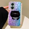 Big Headed Black Cat Circular Dots Phone Case for Xiaomi Poco X5 X7 M6 Pro X6 X3 NFC C75 C71 C65 C61 Back Silicone Shell Cover
