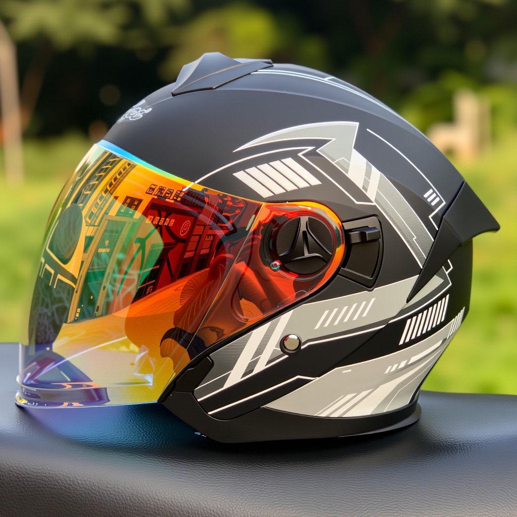 3C Certified Unisex All-Season Three-Quarter Motorcycle Helmet for Winter Warmth and Safety. Leather