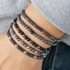 Matte Black Cubic Zirconia Ball & UFO Pendant Braided Bracelet Set