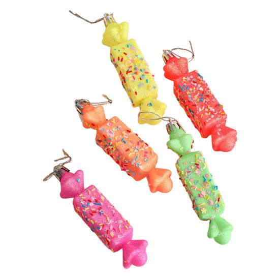 5 Pcs Christmas Candy Ornaments Plastic Candy Cane Christmas Tree Hanging Decor for Xmas Birthday Party Wedding Supplies