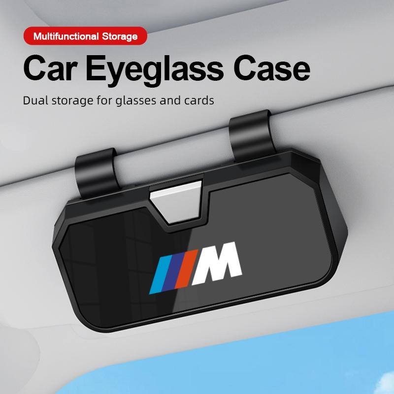 Auto Sun Visor Glasses Box Sunglasses Clip Card Ticket Holder Pen Case For BMW M E30 E39 E46 E90 E93 E60 F10 M5 M6 M7 X4 X5 X1