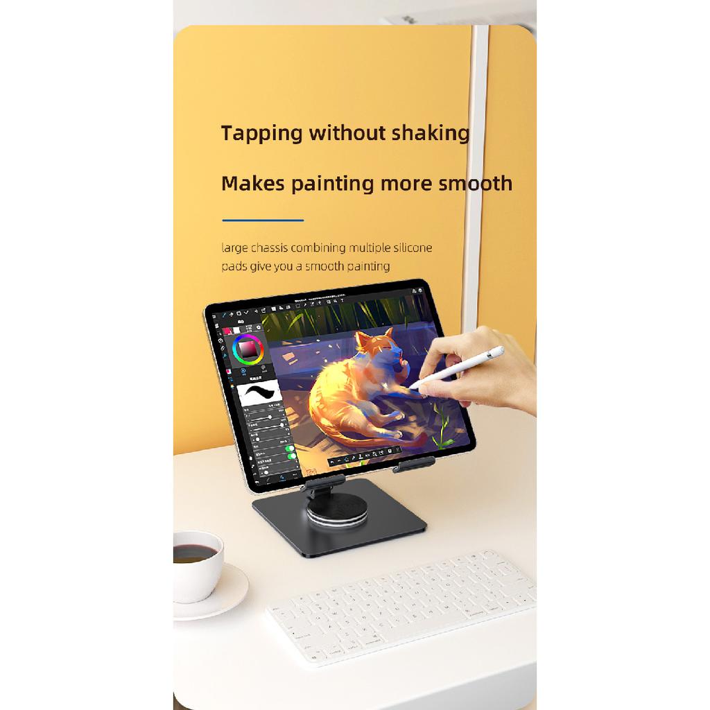 Meewoo Tablet Stand 360°Rotate for Foldable iPad Stand Height Adjustable Tablet Holder for 4-12.9in