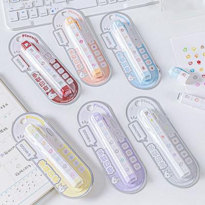 Cute Detachable Arrival Cute To Do List Journal Stamp Multi-Head Portable Diary Seal Seal Pen Gift