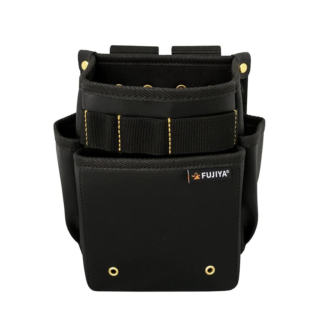 Fujiya PS-32BG Small Two-Tier Waist Pouch (Black and Gold) - Water, Stain, and Scratch Resistant