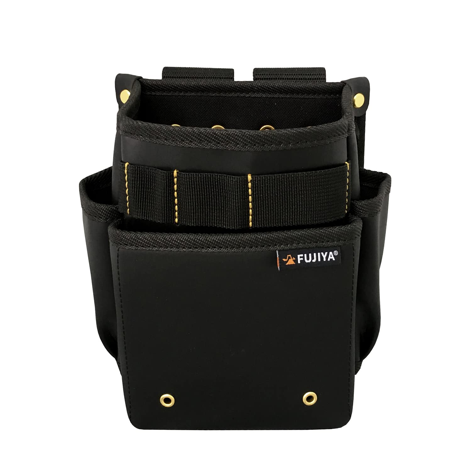 

Fujiya PS-32BG Small Two-Tier Waist Pouch (Black and Gold) - Water, Stain, and Scratch Resistant