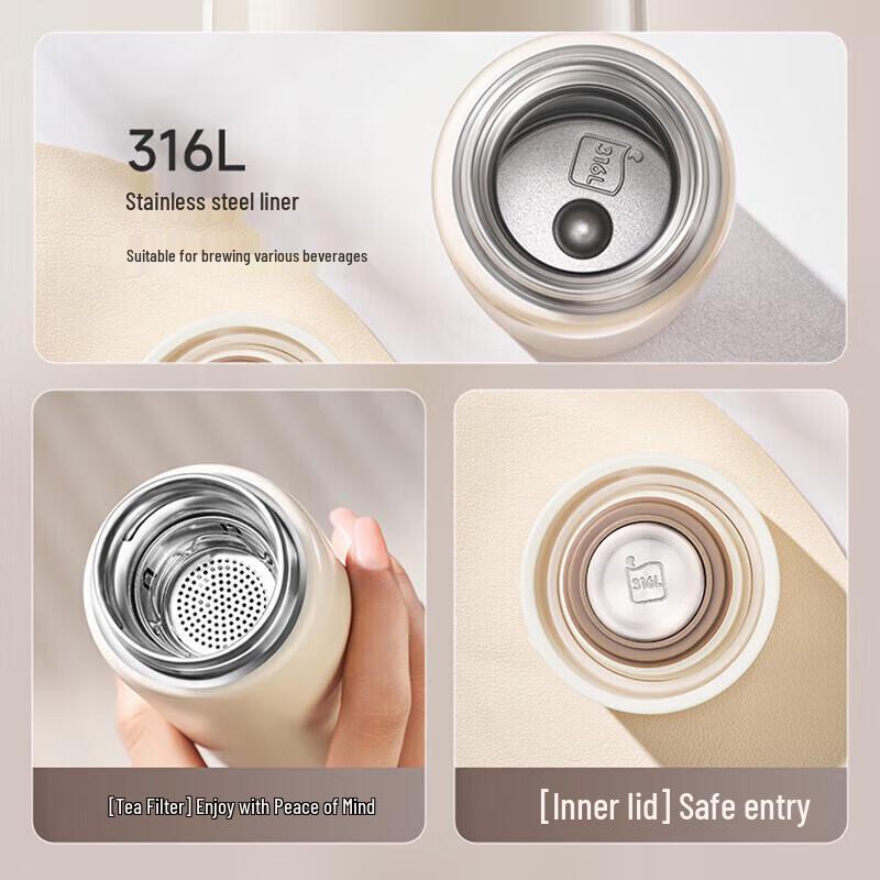 SUPOR 316L Stainless Steel Insulated Thermos Bottle 450ml