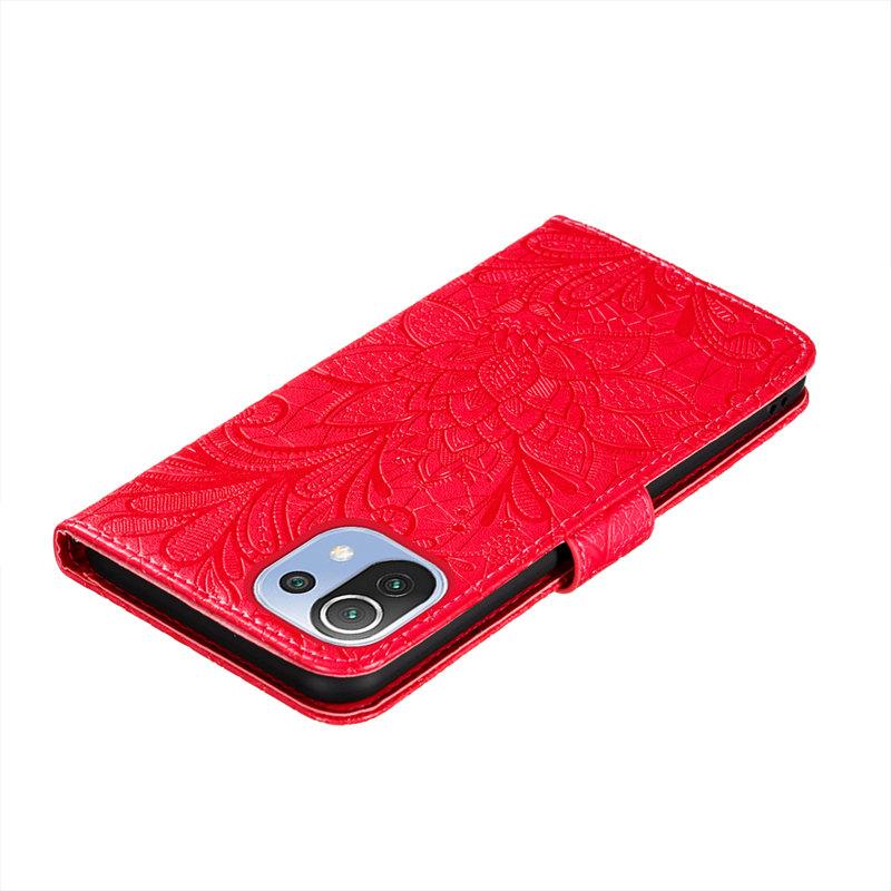 3D reljeefne lilleline nahkümbris Xiaomi Mi 13T Redmi Note 12 13 11 11S 10S 10 Pro 9 9S 8T Redmi 13C 12C 10C 9T 9AT 8 9C NFC Poco C65 F5 X5 X3 Pro jaoks
