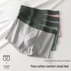 Men's Breathable Striped Cotton Boxer Briefs with Fashion Waistband - Teen Boys