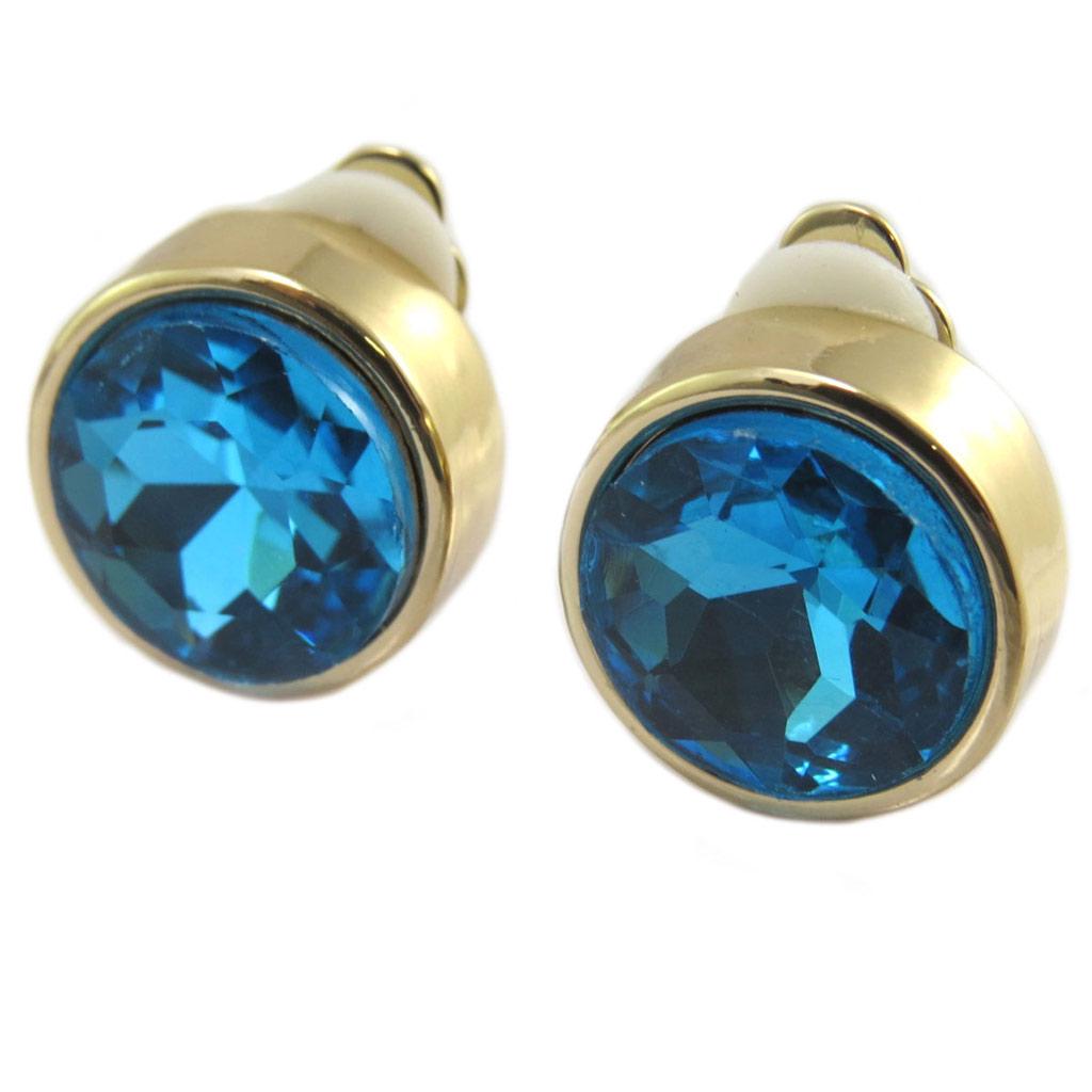 

Les Trésors De Lily [P4992] - Дизайнерские клипсы Sissi синее золото - 15 мм.