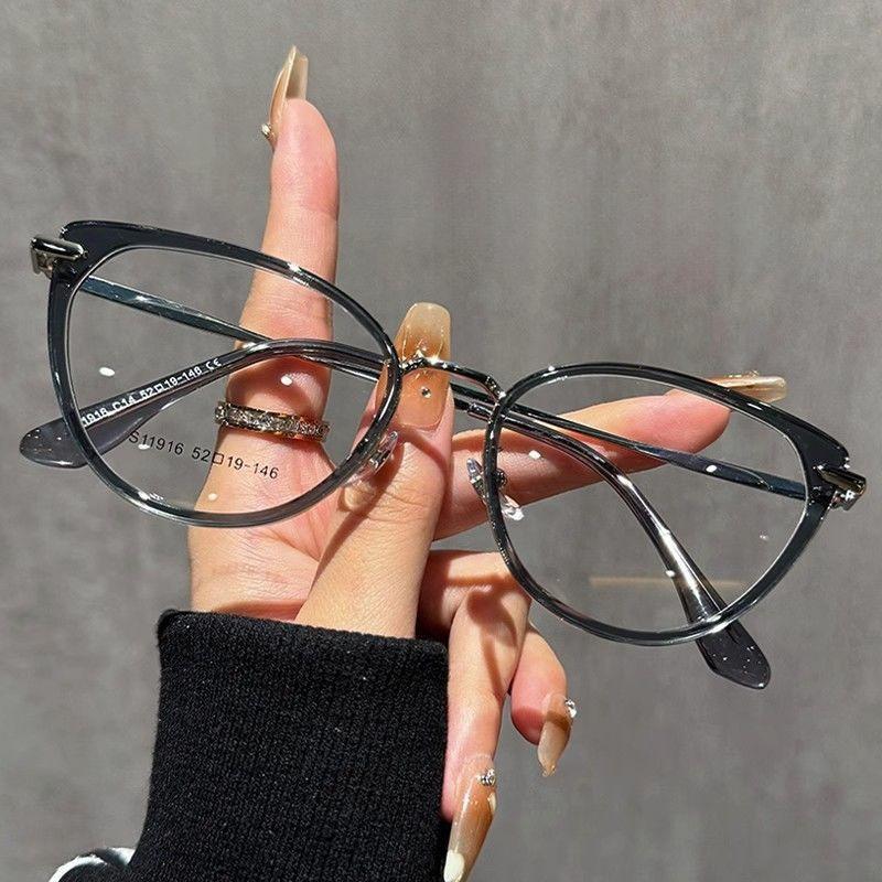 Internet celebrity European and American style cat glasses frame women's fashion light luxury anti-blue glasses ultra-light myopia glasses frame