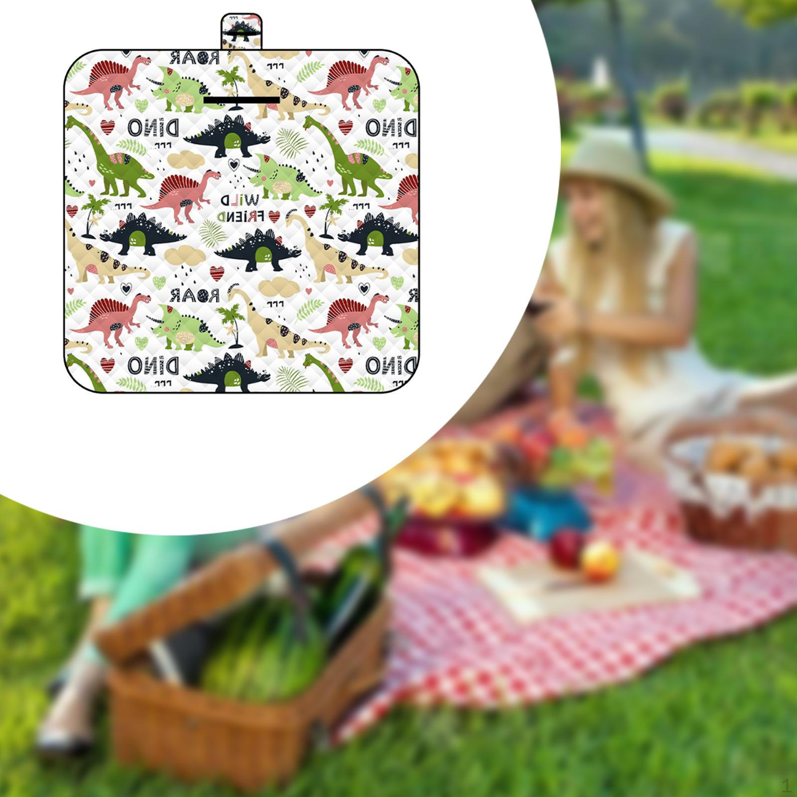 

Одеяло для пикника, пляжный большой коврик для палатки, многоцелевой коврик для кемпинга на открытом воздухе, для травы 150x200cm_Dinosaur pattern