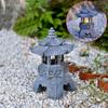 Resin Statue Light Exquisite Solar Stone Tower Light Solar LED Pagoda Lantern  Courtyard
