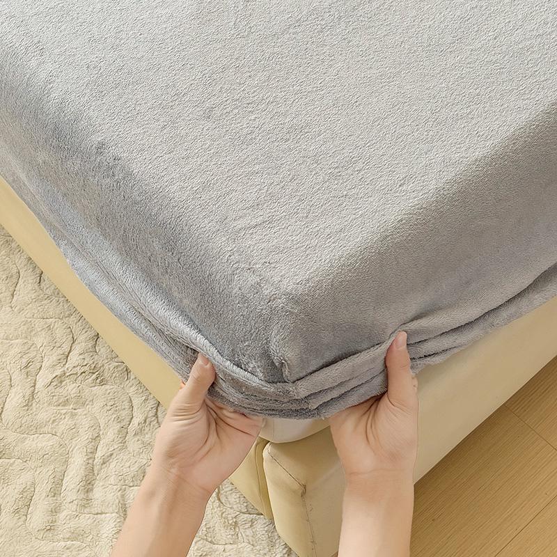 Elastic Winter Fitted Sheet Plush Double Bed Sheet Soft Warm Velvet Bedspread Mattress Cover Bed Linen Protector 90 150 180 200