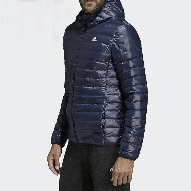 Adidas Teplá a větruodolná bunda s kapucí Pánské bundy Modrá DX0785