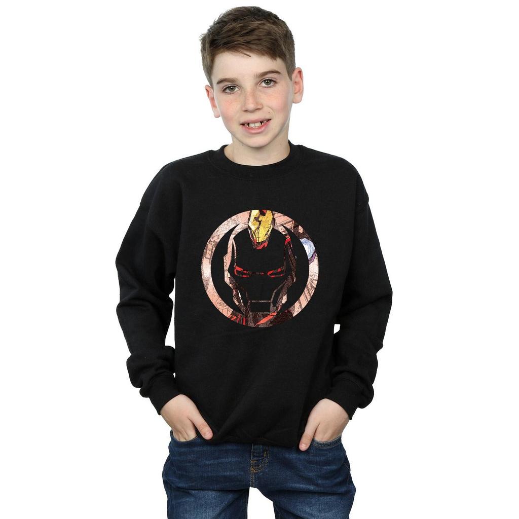 Marvel Boys Iron Man Montage Symbol Sweatshirt