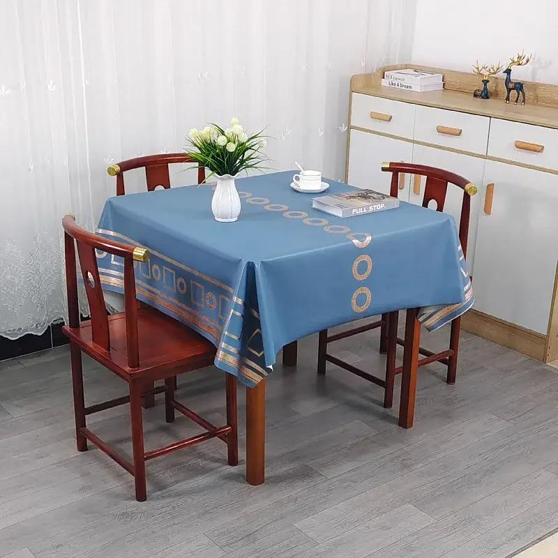Square PVC Thickened Tablecloth Oil Proof Waterproof Scald Proof Wash Free Table Cloth Household Dining Table Coffee Table Cover