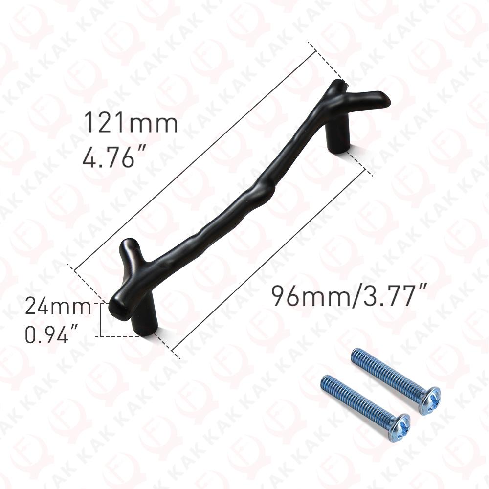 KAK Fashion Tree Branch Furniture Handle 96mm 128mm Black Silver Bronze Kitchen Cabinet Handles Drawer Knobs Door Pulls Hardware