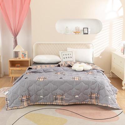 Brushed Polyester Cow Grid Summer Quilt
