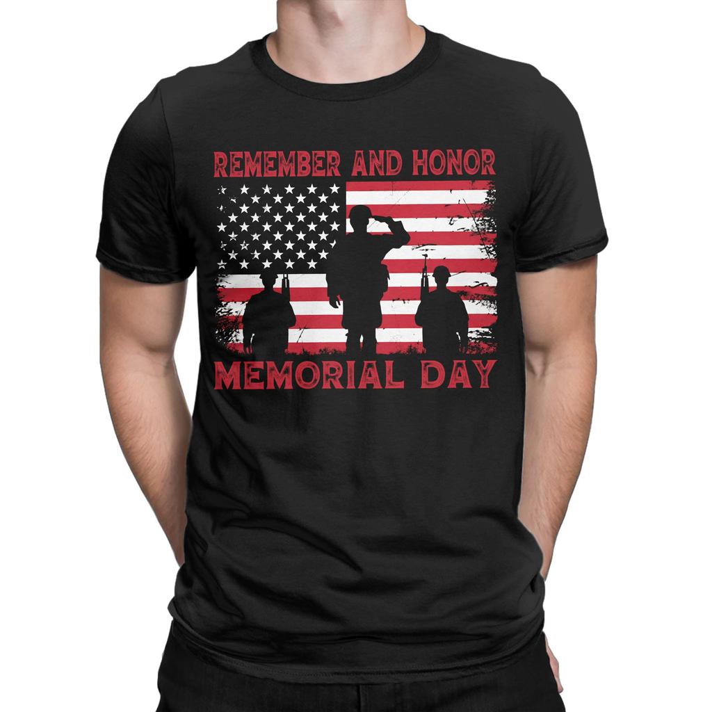 Unisex Unisexs Tshirt Memorial Day Patriot Awesome 100 Cotton Tees Remember And Honor T Shirt O Neck Tops Birthday Gift
