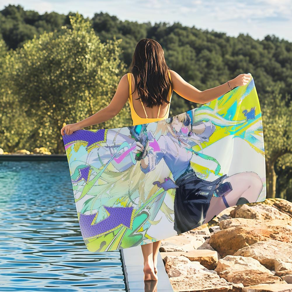 

Game Lynae Wuthering Waves Towel Quick Drying Beach Towels Are Suitable For Swimming Pools Camping Yoga And The Gym W40*H60(CM)