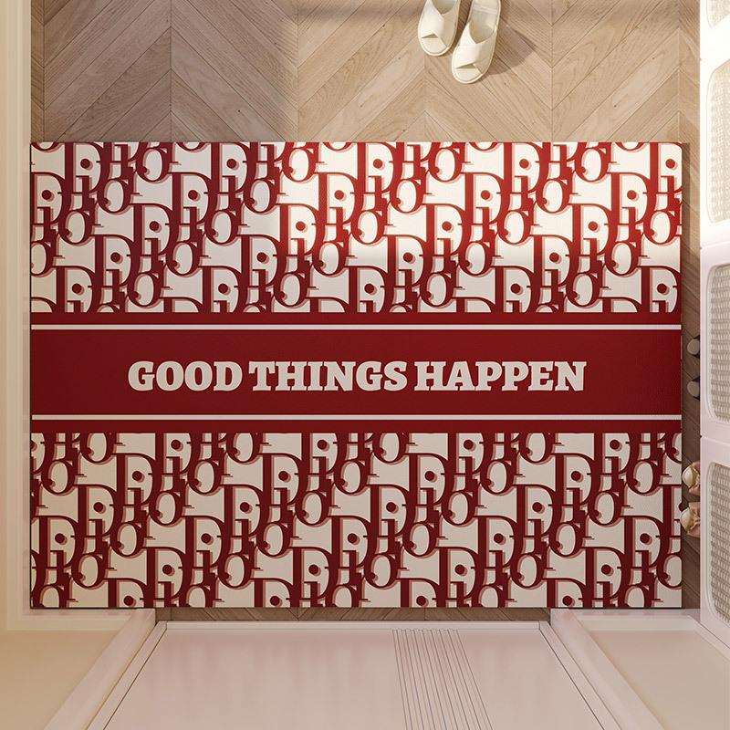 

Красный праздничный розовый коврик для входной двери, коврик для входной двери, нескользящий коврик для входа, можно протирать, чистый ковер 45*75