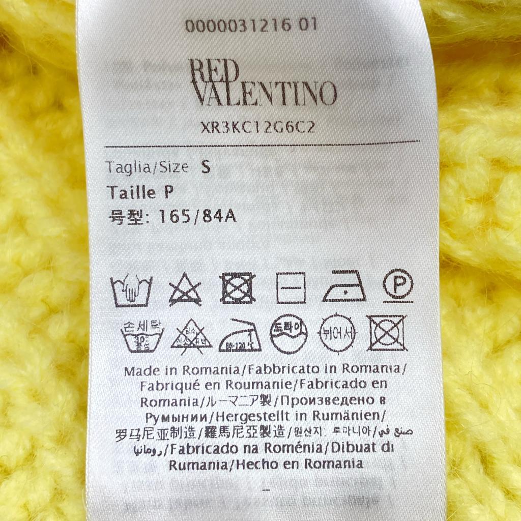 Red Valentino XR3KC12G Yellow Mohair Cable Knit Tops S yellowUsed