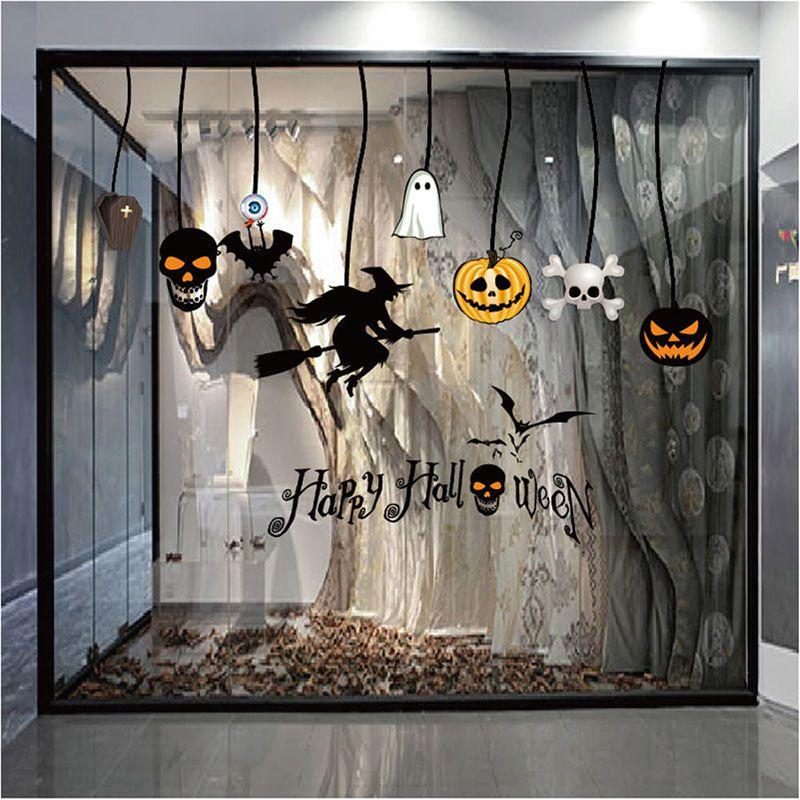 Halloween Diy Wall Stickers Window Vinyl Pumpkin Witch Decal Decor Artremoveable