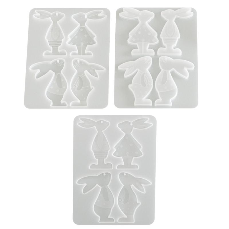 Flexible Silicone Craft Mold Ornament Moulds for Rabbit Shaped Pendant Easy to Use and Clean for Handmade Accessories