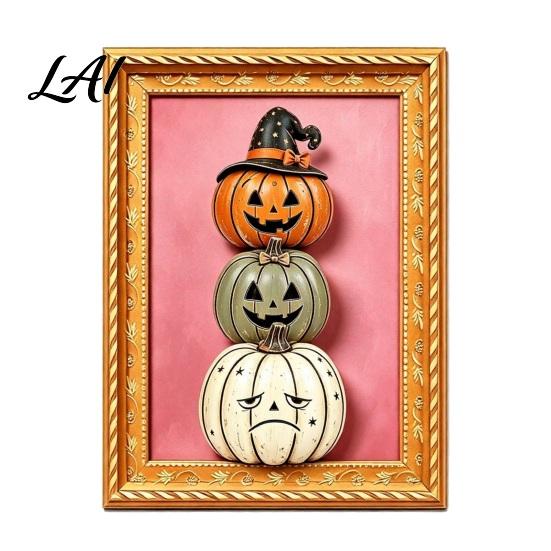 Halloween Party Supplies Pumpkin Frame Refrigerator Magnet Vintage Ghost Fridge Waterproof Magnets Whiteboard Decorative Magnet for Holiday Photo