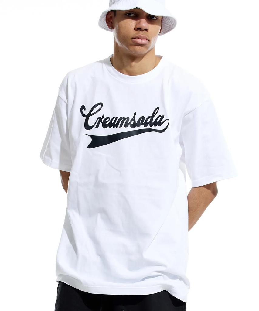 CREAM SODA LAB [2Pack] Authentic Logo Short Sleeve T-Shirt Ivory (Burgundy) White (Black)
