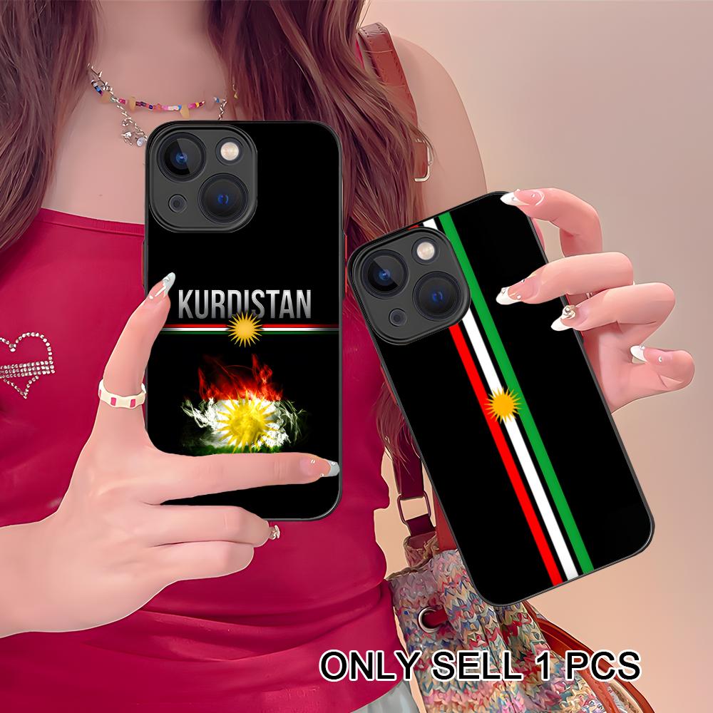 Kurdistan Flag Silicone Mobile Phone Case for iPhone 17 16 15 14 13 12 11 X XR XS Air Pro Max Plus Mini Colorful Cover