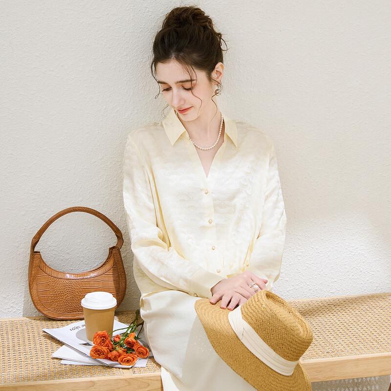 

Женская жаккардовая рубашка из шелка-тусса TUHUANG L