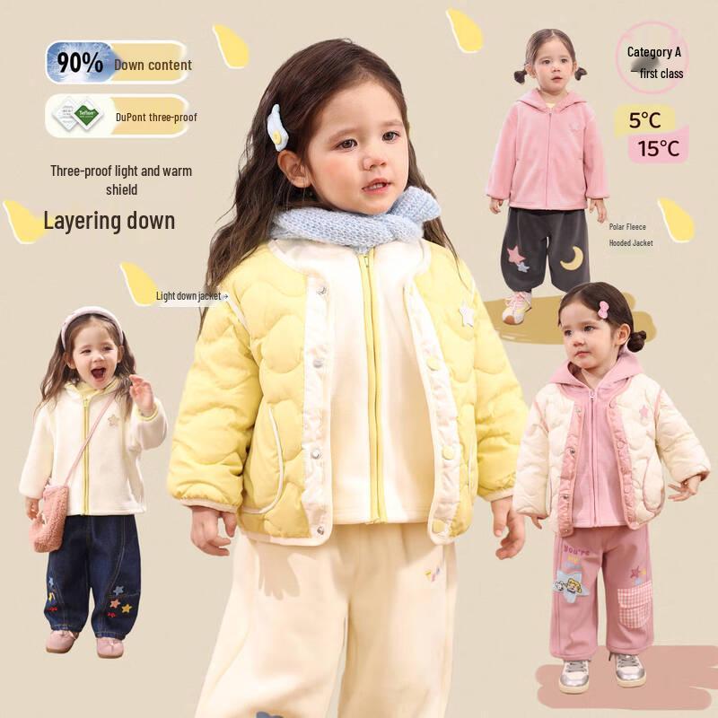 LUSON Baby Girl s 3-in-1 Winter Down Jacket 100