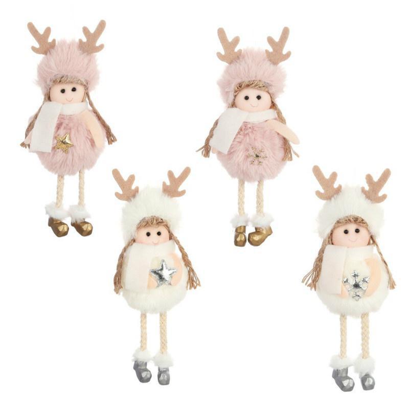 1pcs Christmas Angel Dolls Pendant Ornament Christmas Tree Hanging Decorations For Home New Year Kids Gift Craft Wholesale