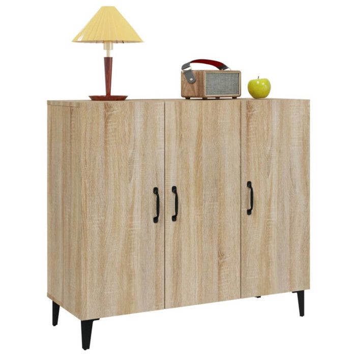 812504 vidaXL Buffet Sonoma Oak 90x34x80 Cm Engineered Wood