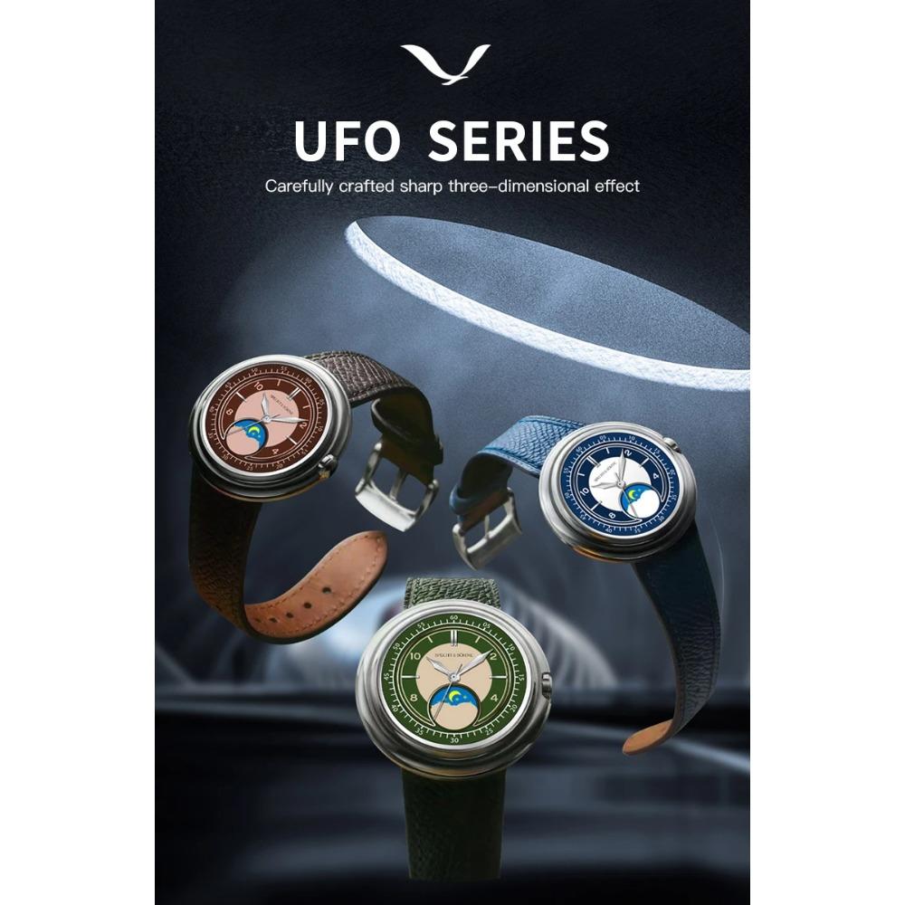 Specht & Söhne 2025 Men's Luxury Quartz Watch Genuine Leather Stainless Steel Japan Moon Phase 40MM Top Hot Wristwatch For Men