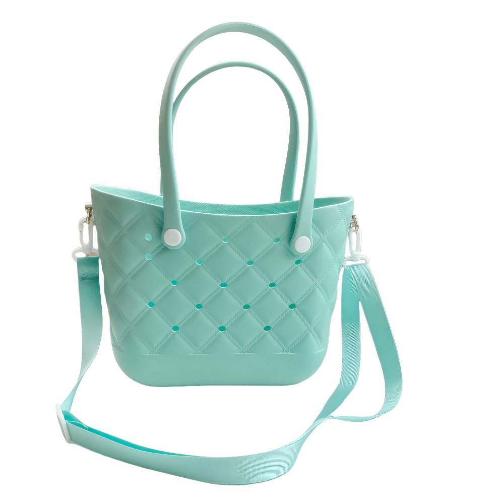Crossbody bag EVA solid color hole bag storage bag vegetable basket beach bag fashionable hollowed-out travel handbag