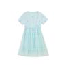 ASK JUNIOR Girls' Short-Sleeve Mesh Patchwork Princess Dress