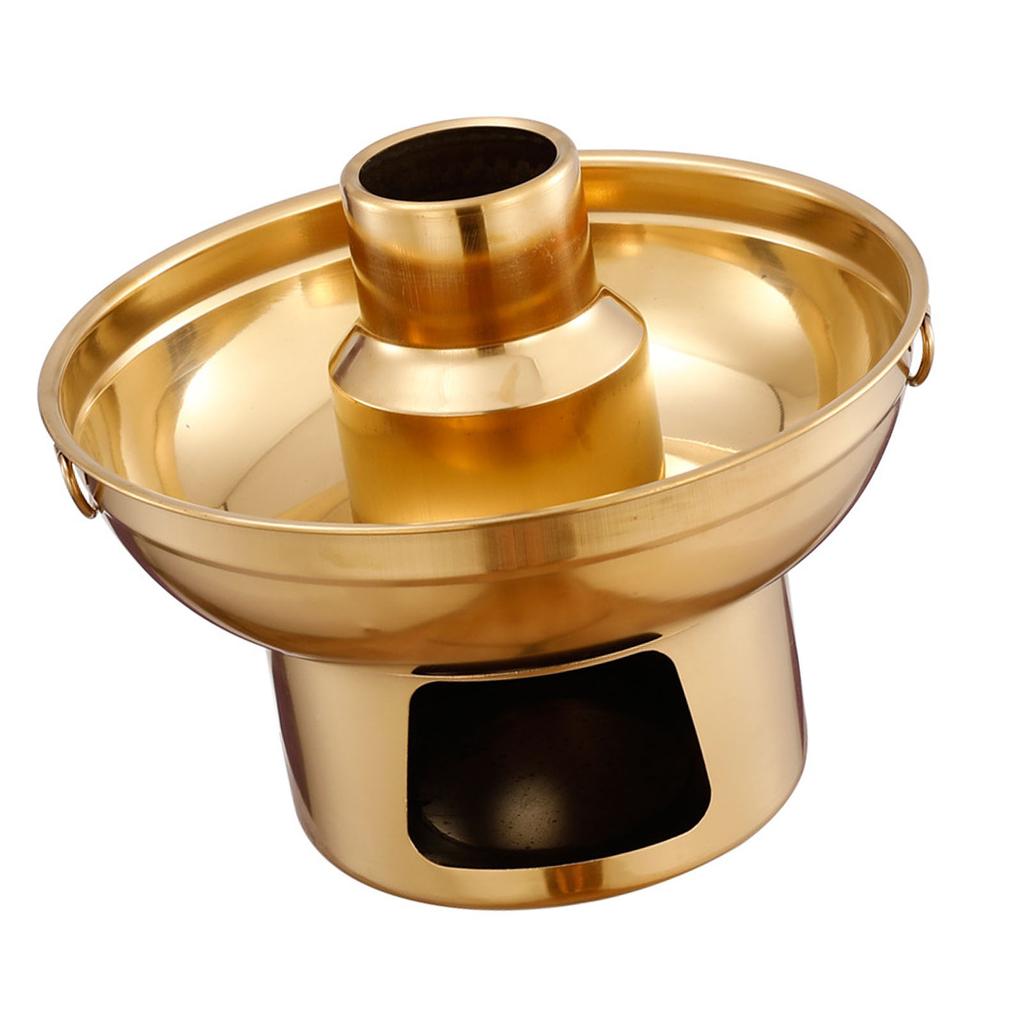 Stainless Steel Dry Ice Hot Pot Light Luxury Exquisite Milk Tea Hot Pot for Ice Cream Fruit Dessert for Home Party S