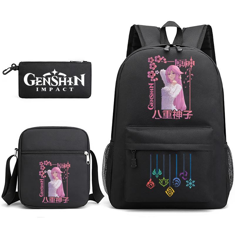 Three-piece Backpack Versatile High School Travel Bag