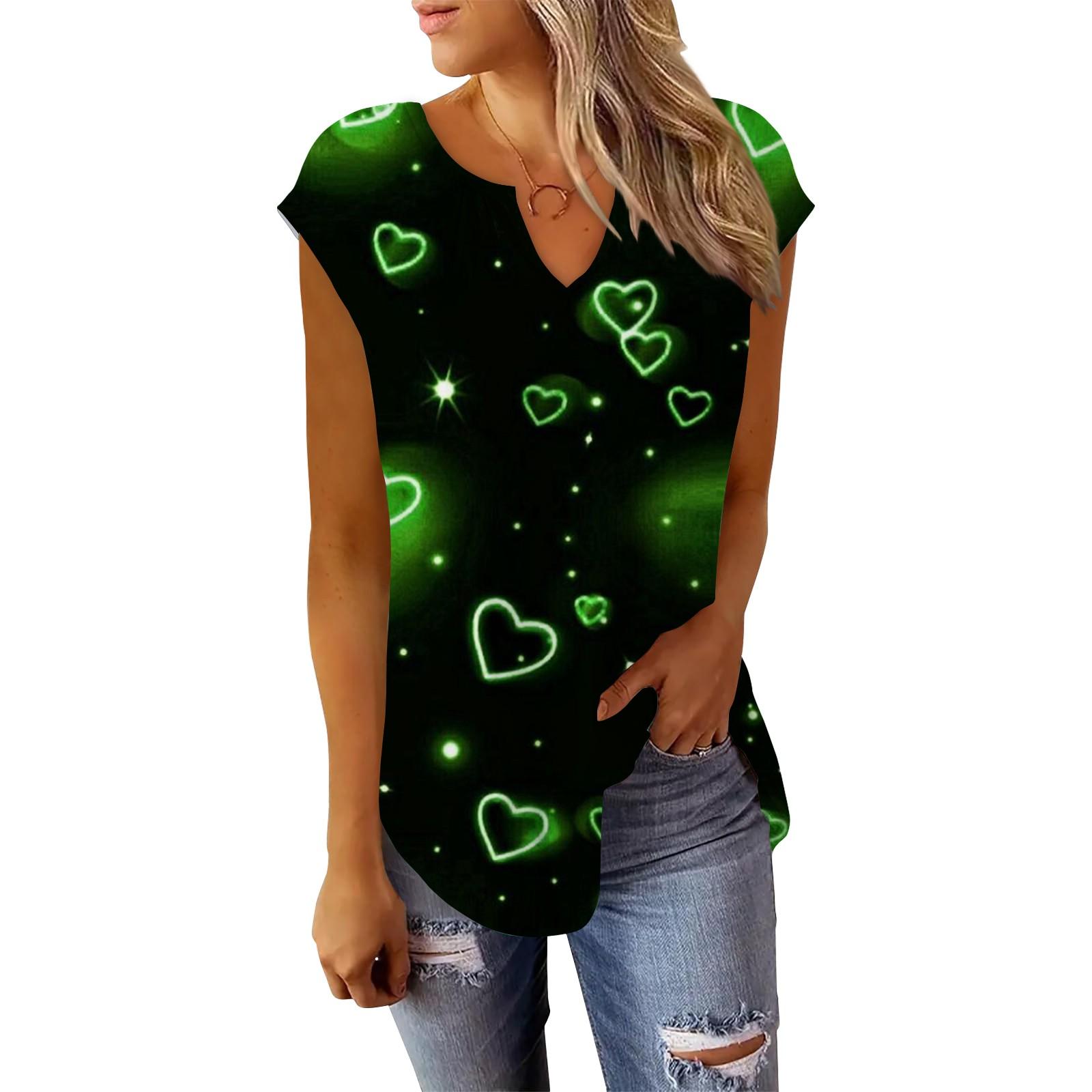 

Летние футболки с короткими рукавами для женщин, модные свободные повседневные нарядные туники с V-образным вырезом, плиссированные топы на бретелях XL