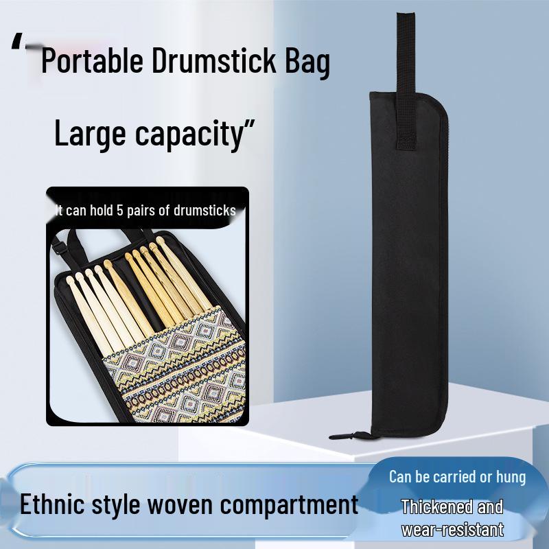 Rockhouse Ethnic-Style Oxford Drumstick Bag - Holds 4-5 Pairs Canvas