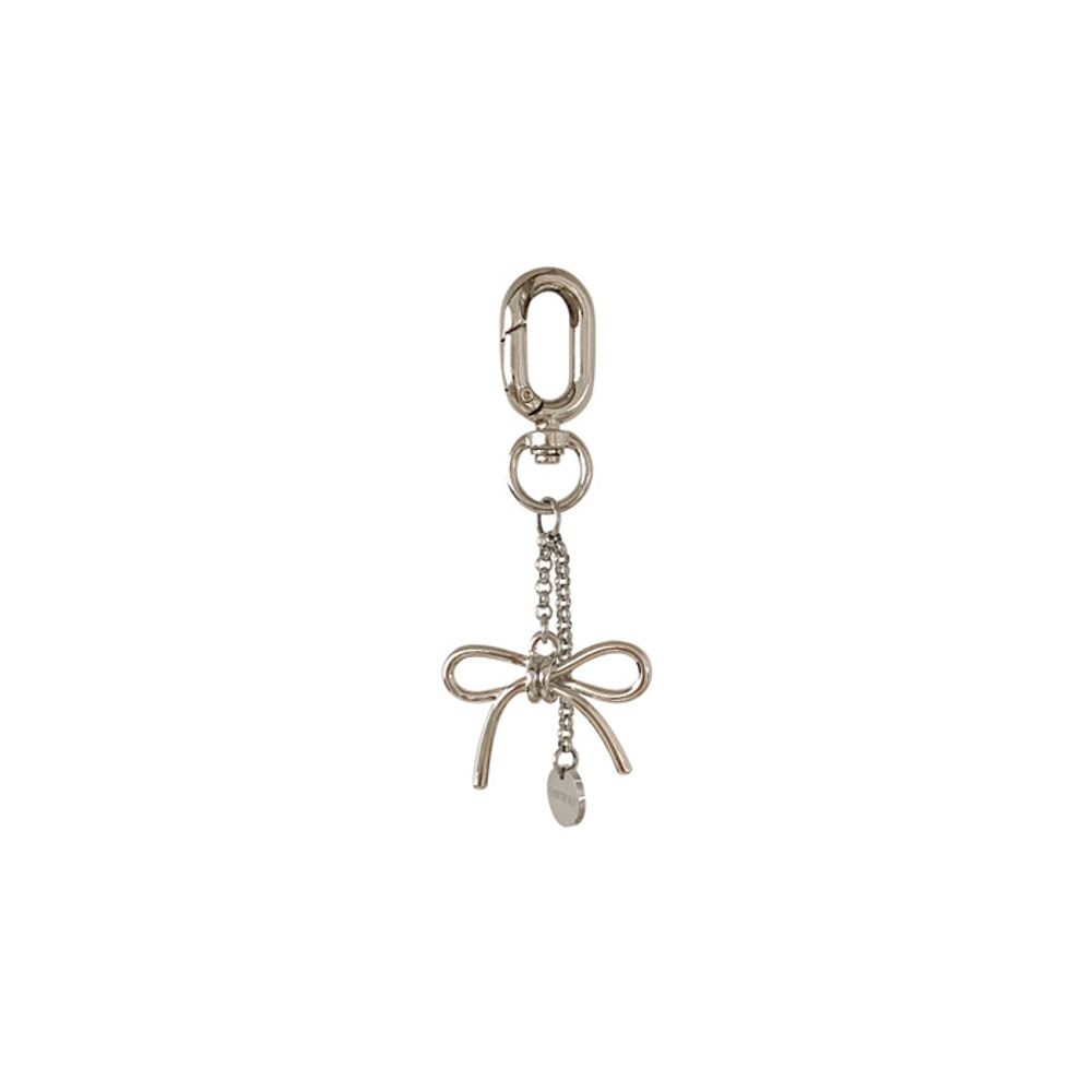 

earliner [handmade] mini silver ribbon logo keyring one type