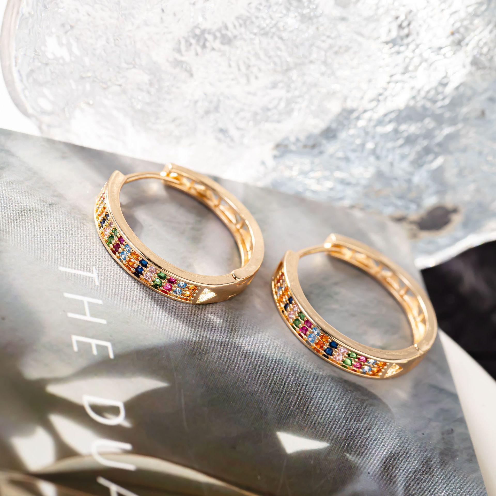 Star Color Diamond Zircon Copper Ear Cuff Earrings - Women s Luxury Jewelry Collection