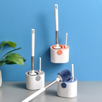 1 Set Toilet Brush Easy To Use with Base Universal Extended Grip Wall-mounted Cleaning Brush for Home