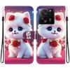 Handgefertigte PU-Leder-Flip-Hülle für Xiaomi 13T / 13T Pro Rutschfeste, stoßfeste Hülle mit Handschlaufe und Herz-/Rosen-/Katzen-Designs