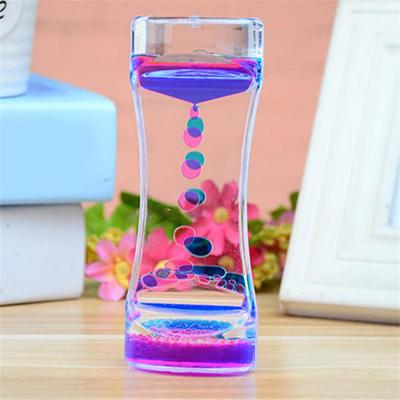 Double Color Liquid Hourglass Colorful Liquid Timer Anxiety Relief Motion Ornament Bubble Timer Oil Sand Clock Decor Gift