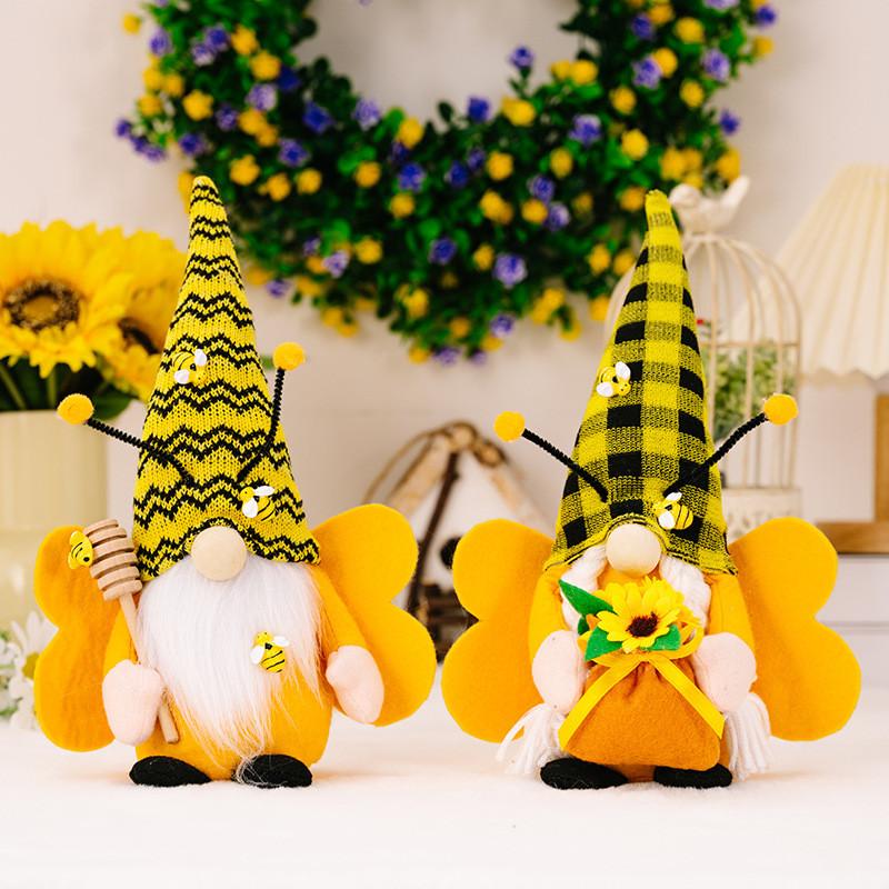 Nieuwe Honingbij Festival Pluche Pop Met Vleugels Antenne En Uniek Gezichtloos Ontwerp Voor Decoratie