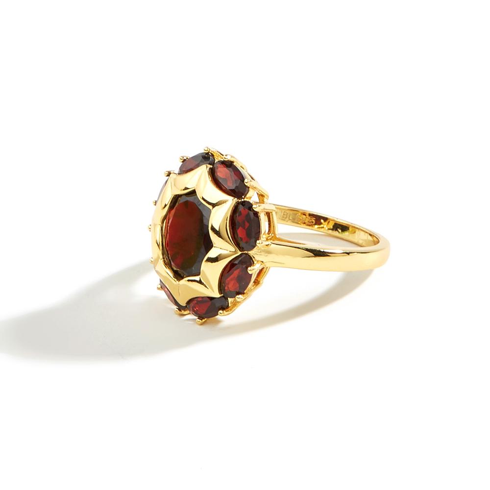 New Jewelry Set Earring Ring Natural Red Garnet Gemstone 925 Sterling Silver Fine Jewelry for Women Wife Mom Nice Wedding Partygift