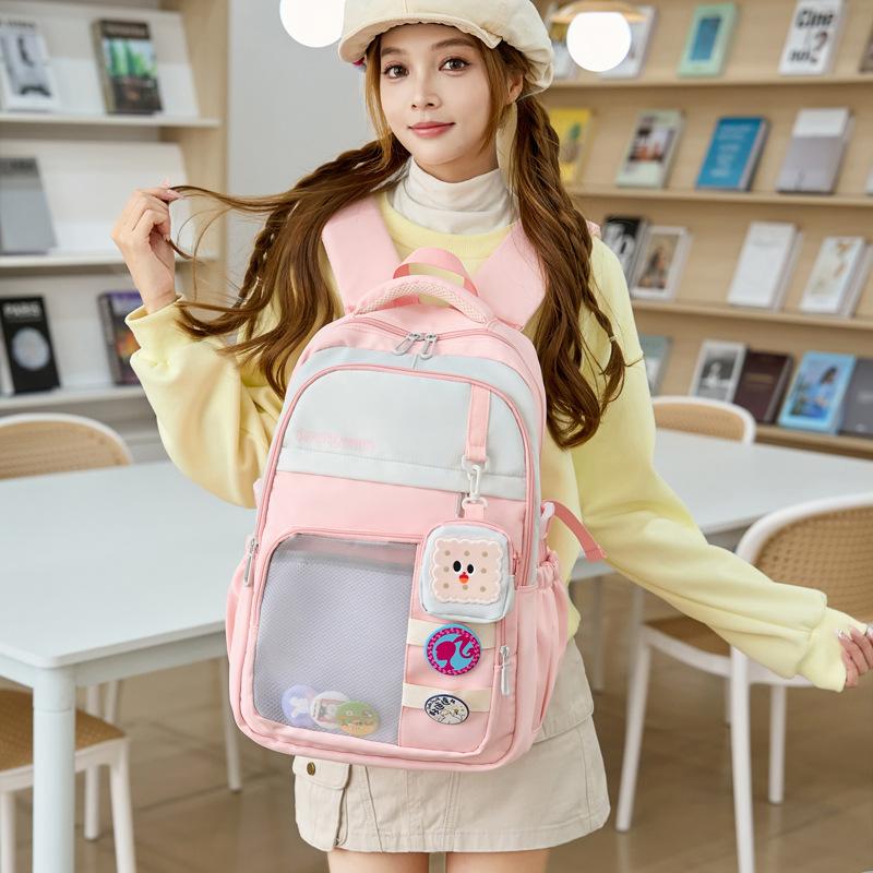 Simple Schoolbag Female Middle School Students Large Capacity Junior High School Children Backpack Backpack Fashion